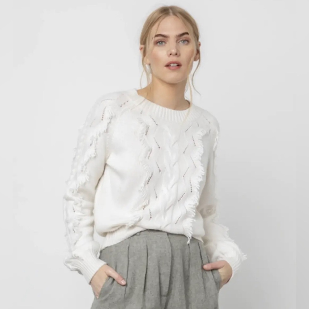 Rails Revolve New Ivory Lambswool Cashmere Jumper - Picture 2 of 5